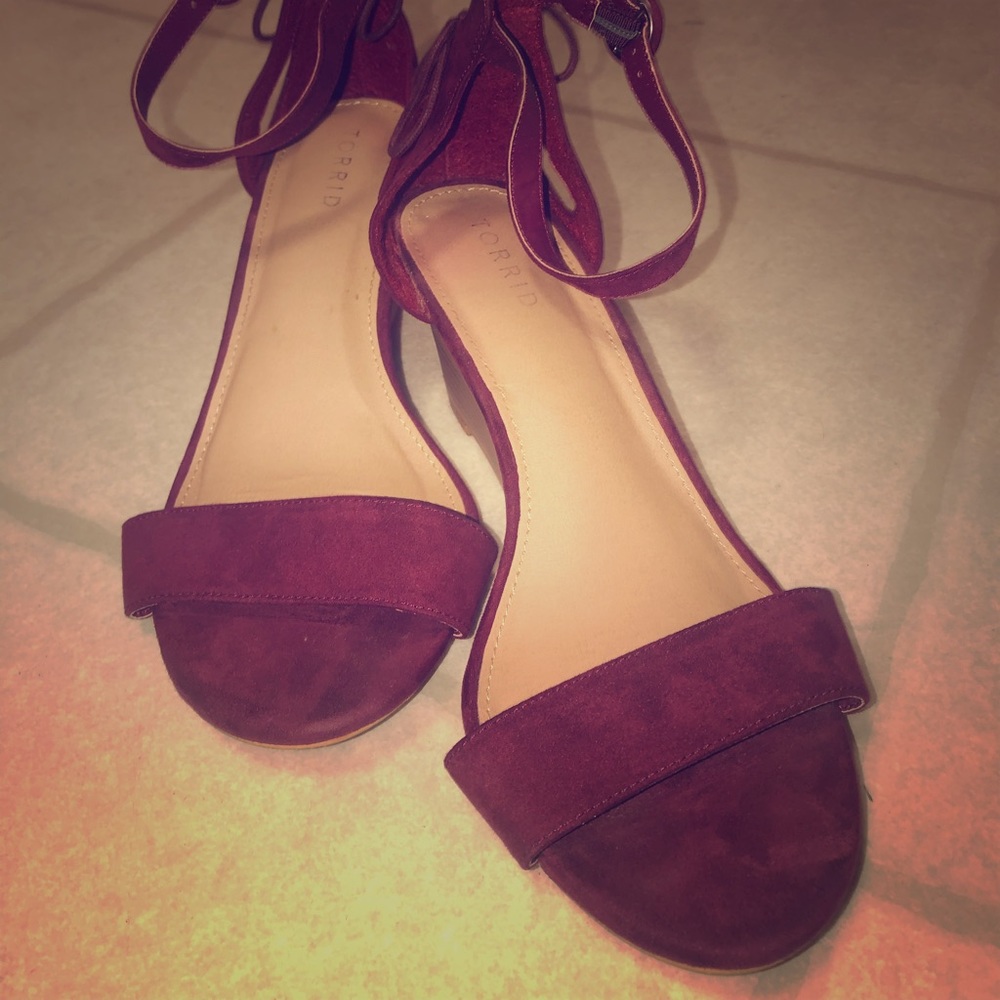 Torrid maroon wedges for a wide foot